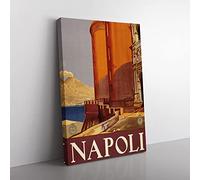 Big Box Art Vintage Travel Poster Napoli Canvas Wall Art Print Ready to Hang Picture, 76 x 50 cm (30 x 20 Inch), Multi-Coloured