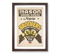 Big Box Art Vintage WPA Poster Brothers Framed Wall Art Picture Print Ready to Hang, Walnut A2 (62 x 45 cm)