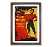 Big Box Art Vintage WPA Poster Carmen (2) Framed Wall Art Picture Print Ready to Hang, Walnut A2 (62 x 45 cm)