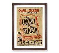 Big Box Art Vintage WPA Poster Cricket on The Hearth Framed Wall Art Picture Print Ready to Hang, Walnut A2 (62 x 45 cm)