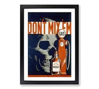 Big Box Art Vintage WPA Poster Don't Mix Em Framed Wall Art Picture Print Ready to Hang, Black A2 (62 x 45 cm)