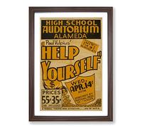 Big Box Art Vintage WPA Poster Help Yourself (2) Framed Wall Art Picture Print Ready to Hang, Walnut A2 (62 x 45 cm)