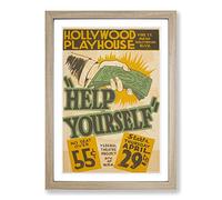 Big Box Art Vintage WPA Poster Help Yourself (3) Framed Wall Art Picture Print Ready to Hang, Oak A2 (62 x 45 cm)