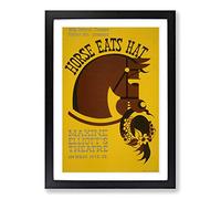 Big Box Art Vintage WPA Poster Horse Eats Hat Framed Wall Art Picture Print Ready to Hang, Black A2 (62 x 45 cm)
