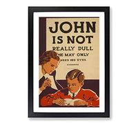 Big Box Art Vintage WPA Poster John is Not Really Dull Framed Wall Art Picture Print Ready to Hang, Black A2 (62 x 45 cm)