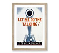 Big Box Art Vintage WPA Poster Let Me Do The Talking Framed Wall Art Picture Print Ready to Hang, Oak A2 (62 x 45 cm)