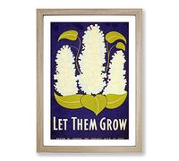 Big Box Art Vintage WPA Poster Let Them Grow Framed Wall Art Picture Print Ready to Hang, Oak A2 (62 x 45 cm)