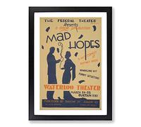 Big Box Art Vintage WPA Poster Mad Hopes Framed Wall Art Picture Print Ready to Hang, Black A2 (62 x 45 cm)