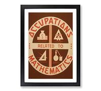 Big Box Art Vintage WPA Poster Mathematics (3) Framed Wall Art Picture Print Ready to Hang, Black A2 (62 x 45 cm)