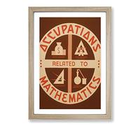 Big Box Art Vintage WPA Poster Mathematics (3) Framed Wall Art Picture Print Ready to Hang, Oak A2 (62 x 45 cm)