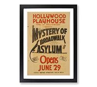 Big Box Art Vintage WPA Poster Mystery of Broadwalk Framed Wall Art Picture Print Ready to Hang, Black A2 (62 x 45 cm)