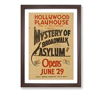 Big Box Art Vintage WPA Poster Mystery of Broadwalk Framed Wall Art Picture Print Ready to Hang, Walnut A2 (62 x 45 cm)