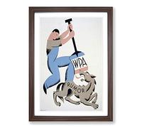Big Box Art Vintage WPA Poster Rumor Framed Wall Art Picture Print Ready to Hang, Walnut A2 (62 x 45 cm)