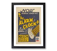Big Box Art Vintage WPA Poster The Alarm Clock Framed Wall Art Picture Print Ready to Hang, Black A2 (62 x 45 cm)