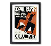 Big Box Art Vintage WPA Poster The Devil Passes Framed Wall Art Picture Print Ready to Hang, Black A2 (62 x 45 cm)