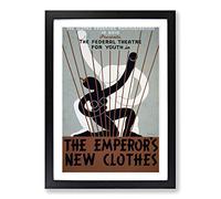 Big Box Art Vintage WPA Poster The Emperors New Clothes Framed Wall Art Picture Print Ready to Hang, Black A2 (62 x 45 cm)
