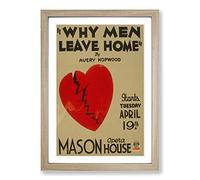 Big Box Art Vintage WPA Poster Why Men Leave Home (2) Framed Wall Art Picture Print Ready to Hang, Oak A2 (62 x 45 cm)