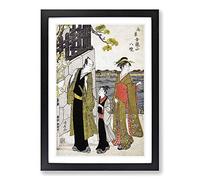 Big Box Art Visiting The Kinryusan Temple by Torii Kiyonaga Framed Wall Art Picture Print Ready to Hang, Black A2 (62 x 45 cm)