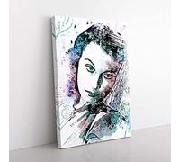 Big Box Art Vivian Leigh in Abstract Canvas Wall Art Print Ready to Hang Picture, 76 x 50 cm (30 x 20 Inch), White, Grey, Black