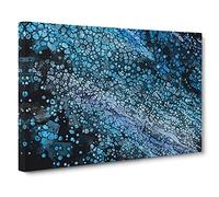 Big Box Art Voice of The Night in Abstract Canvas Wall Art Framed Picture Print, 30 x 20 Inch (76 x 50 cm), Blue, Teal, Blue, Black, Blue