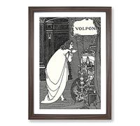 Big Box Art Volpone Adoring His Teasures by Aubrey Beardsley Framed Wall Art Picture Print Ready to Hang, Walnut A2 (62 x 45 cm)