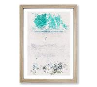 Big Box Art Walking on The Beach Watercolour Framed Wall Art Picture Print Ready to Hang, Oak A2 (62 x 45 cm)