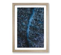 Big Box Art Walking Through The Forest Painting Framed Wall Art Picture Print Ready to Hang, Oak A2 (62 x 45 cm)