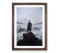 Big Box Art Wanderer Above The Sea of Fog Framed Print A2 Walnut