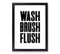 Big Box Art Wash Brush Flush Typography Framed Wall Art Picture Print Ready to Hang, Black A2 (62 x 45 cm)