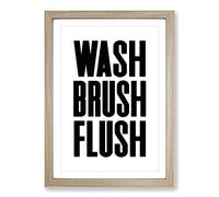 Big Box Art Wash Brush Flush Typography Framed Wall Art Picture Print Ready to Hang, Oak A2 (62 x 45 cm)