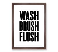 Big Box Art Wash Brush Flush Typography Framed Wall Art Picture Print Ready to Hang, Walnut A2 (62 x 45 cm)