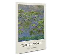 Big Box Art Water Lily Pond Vol.12 Claude Monet Canvas Wall Art Framed Picture Print, 30 x 20 Inch (76 x 50 cm), Exhibition