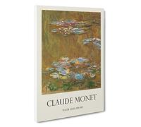 Big Box Art Water Lily Pond Vol.7 Claude Monet Canvas Wall Art Framed Picture Print, 30 x 20 Inch (76 x 50 cm), Exhibition
