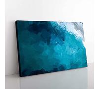 Big Box Art Wave Against Swanbourne Beach in Abstract Canvas Wall Art Print Ready to Hang Picture, 76 x 50 cm (30 x 20 Inch), Turquoise, Teal, Blue, Blue