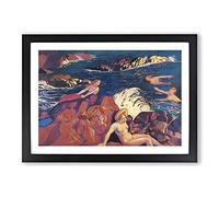 Big Box Art Wave by Maurice Denis Framed Wall Art Picture Print Ready to Hang, Black A2 (62 x 45 cm)