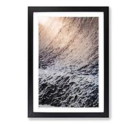 Big Box Art Wave Curves in Abstract Framed Wall Art Picture Print Ready to Hang, Black A2 (62 x 45 cm)
