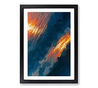 Big Box Art Wave Reflections in Abstract Framed Wall Art Picture Print Ready to Hang, Black A2 (62 x 45 cm)