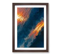 Big Box Art Wave Reflections in Abstract Framed Wall Art Picture Print Ready to Hang, Walnut A2 (62 x 45 cm)