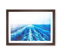 Big Box Art Waves from The Boat Painting Framed Wall Art Picture Print Ready to Hang, Walnut A2 (62 x 45 cm)