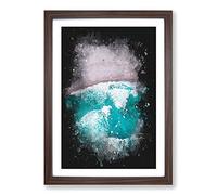 Big Box Art Waves on The Beach Paint Splash Framed Wall Art Picture Print Ready to Hang, Walnut A2 (62 x 45 cm)