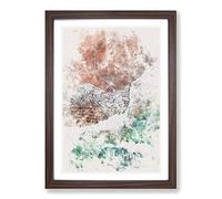 Big Box Art Waves Upon The Beach in Spain Watercolour Framed Wall Art Picture Print Ready to Hang, Walnut A2 (62 x 45 cm)