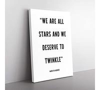 Big Box Art We Are All Stars Typography Canvas Wall Art Print Ready to Hang Picture, 76 x 50 cm (30 x 20 Inch), White, Black