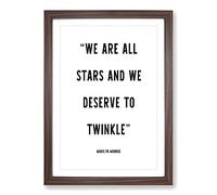 Big Box Art We Are All Stars Typography Framed Wall Art Picture Print Ready to Hang, Walnut A2 (62 x 45 cm)