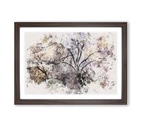 Big Box Art Weeping Willow Tree Watercolour Framed Wall Art Picture Print Ready to Hang, Walnut A2 (62 x 45 cm)
