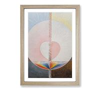 Big Box Art What A Human Being is by Hilma Af Klint Framed Wall Art Picture Print Ready to Hang, Oak A2 (62 x 45 cm)