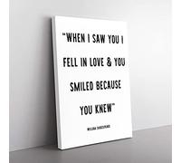 Big Box Art When I Saw You Typography Canvas Wall Art Print Ready to Hang Picture, 76 x 50 cm (30 x 20 Inch), White, Black, Black