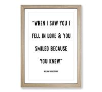 Big Box Art When I Saw You Typography Framed Wall Art Picture Print Ready to Hang, Oak A2 (62 x 45 cm)