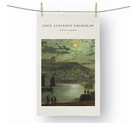 Big Box Art Whitby Harbour Vol.2 by John Atkinson Grimshaw - 100% Cotton (72 x 44 cm) Kitchen Tea Towel, Dish Cloth for Drying, Cleaning and Washing - Absorbent and Quick Drying