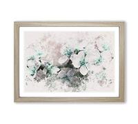 Big Box Art White Cherry Blossom Tree in Bloom Watercolour Framed Wall Art Picture Print Ready to Hang, Oak A2 (62 x 45 cm)