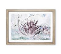 Big Box Art Wild Aloe Vera Succulent in Abstract Framed Wall Art Picture Print Ready to Hang, Oak A2 (62 x 45 cm)
